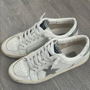 Vintage Havana White Sneakers with Silver Accents